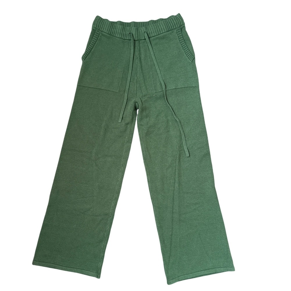 Free Assembly Mens Green Wide Leg Knit Drawstring Lounge Pants FAWSW00183HD22L M